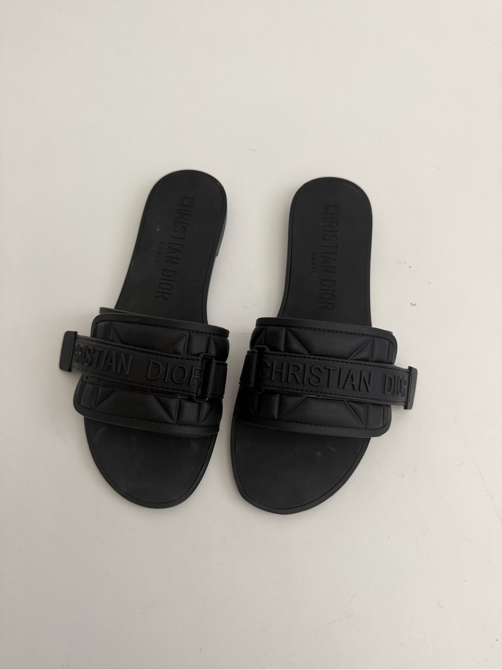 Christian Dior women Dio(r)evolution slides black Rubber 41 Summer Sandals Beach